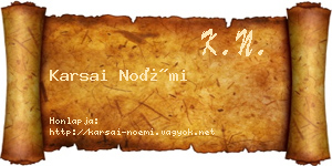 Karsai Noémi névjegykártya